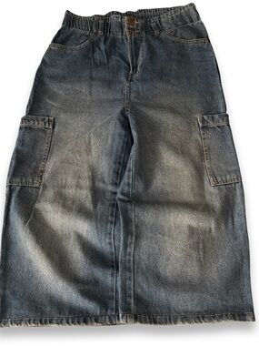 Ginger Jeans Blue denim cargo pants Capris Y2K 28